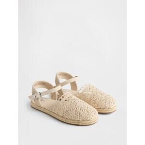 Gap Cream Girls Crochet Espadrilles Sz 5